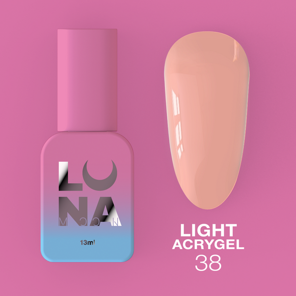 Рідкий гель LunaMoon Light Acrygel № 38 бежево-рожевий, 13 мл