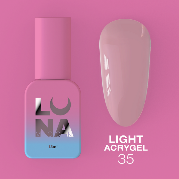 Рідкий гель LunaMoon Light Acrygel №35 рожева пастель, 13 мл