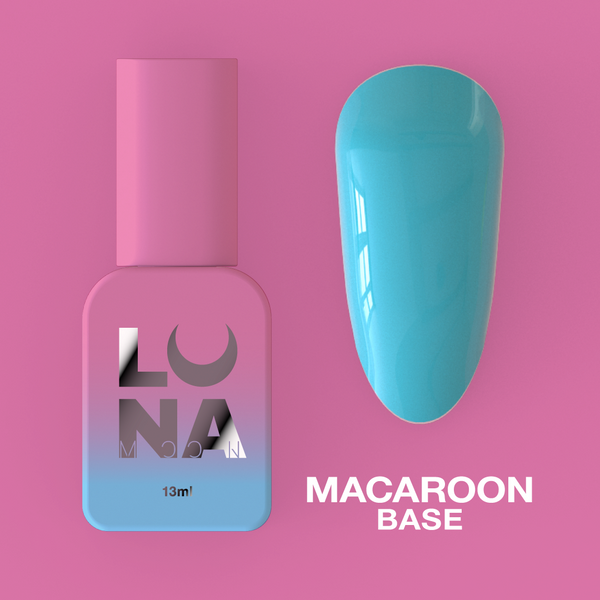 Camouflage base for nails LunaMoon Base Macaroon in a blue shade, 13 ml