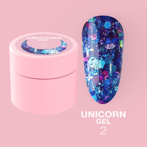 Гліттерний гель LunaMoon Unicorn Glitter Gel №2, 5 мл