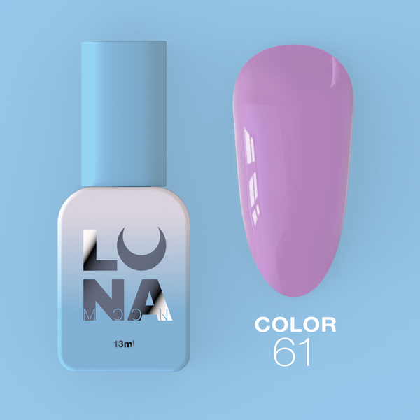 Gel polish LunaMoon Color No. 61 lavender, 13 ml