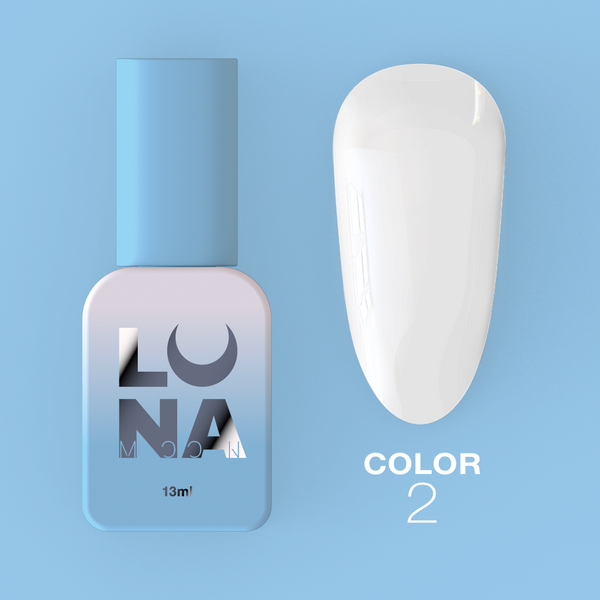 Gel polish LunaMoon Color No. 02 white, 13 ml