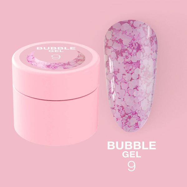 Гліттерний гель LunaMoon Bubble Gel №9 для дизайну, 5 мл