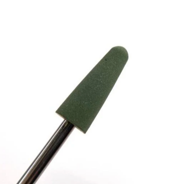 Silicone Polisher #304, Thin Rounded Bullet, Green DARK