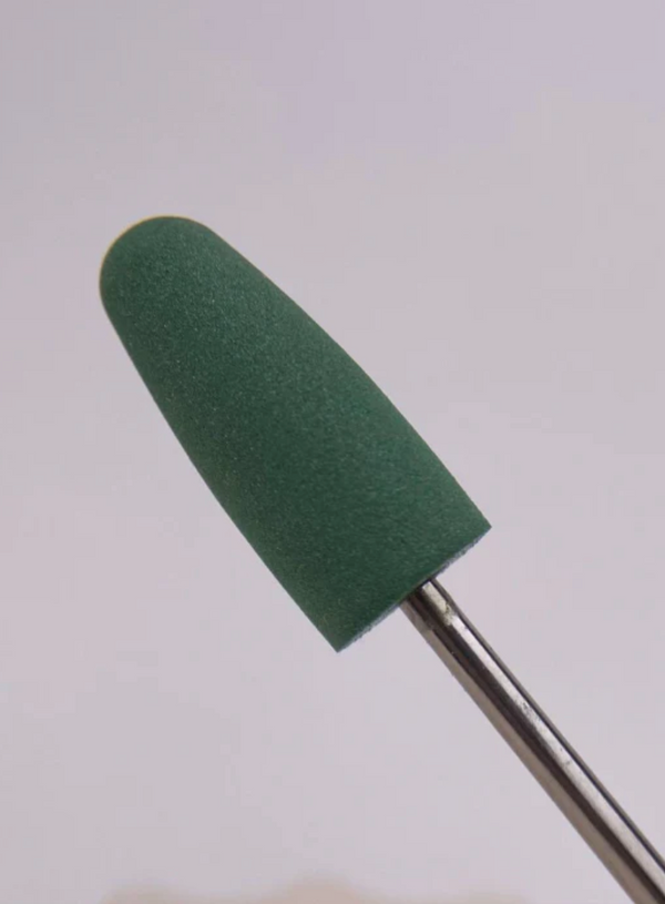 Silicone Polisher #303, Thick Rounded Bullet, Green DARK