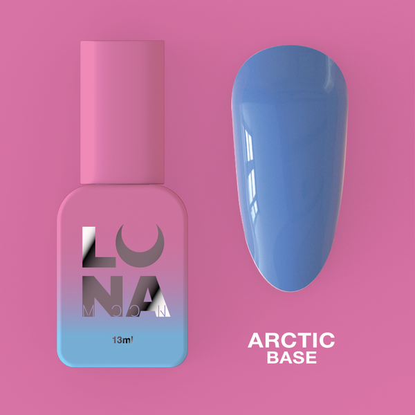 Camouflage base for nails LunaMoon Base Arctic in a blue shade, 13 ml