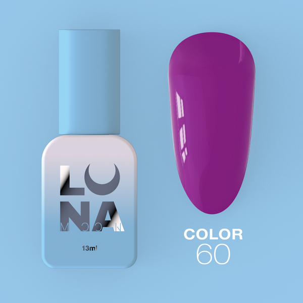 Gel polish LunaMoon Color No. 60 deep purple, 13 ml