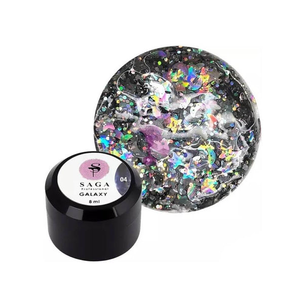 Saga Professional Galaxy Glitter nail gel No. 4, 8 ml