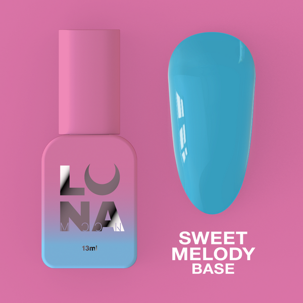 База для нігтів камуфлююча Lunamoon Base Sweet Melody синього кольору, 13 мл