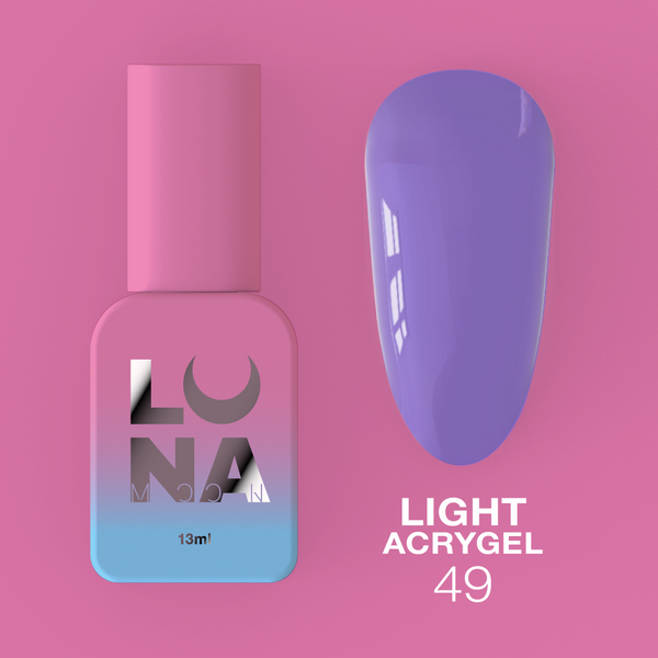 Рідкий гель LunaMoon Light Acrygel № 49 світло-фіолетово-бузковий, 13 мл