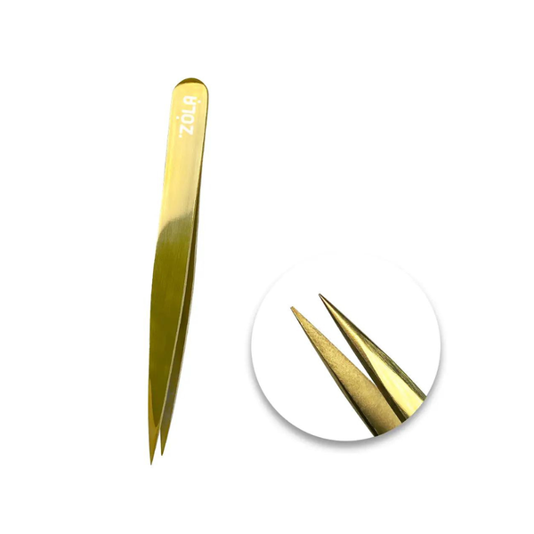 Professional point tweezers for eyebrow correction Zola golden