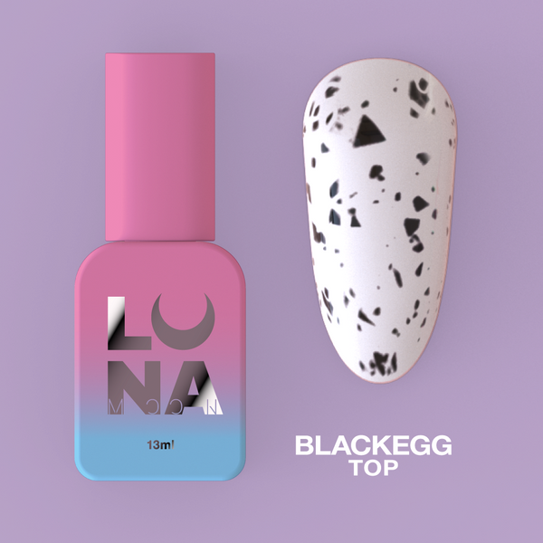 Top mat LunaMoon Matt Blackegg, 13 ml ( dessus d'ongle )