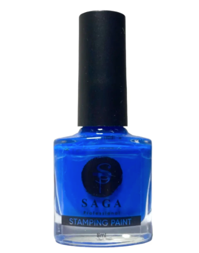 Lacquer paint for stamping SAGA Professional 9 blue 8 ml