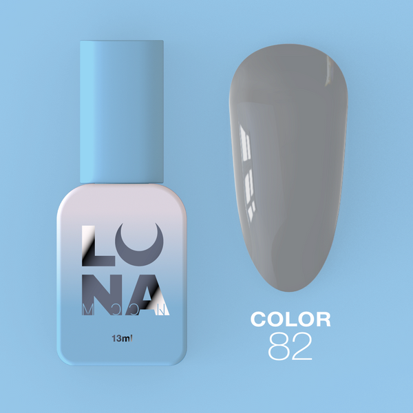 Gel polish LunaMoon Color No. 82 gray, 13 ml