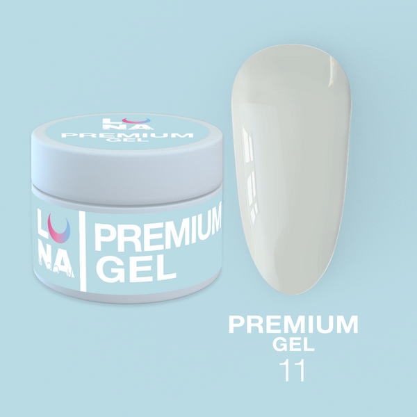 Молочний гель для нарощування нігтів LunaMoon Gel Premium № 11, 15 мл