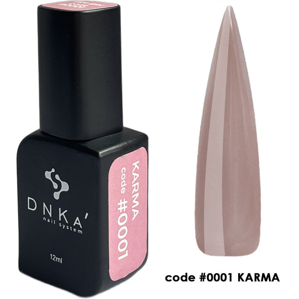 Gel d'extension DNKa Pro Gel n° 001 Karma liquide beige-rose, 12 ml