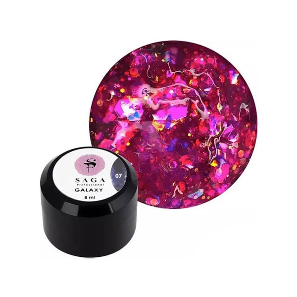 Saga Professional Galaxy Glitter nail gel #7, 8 ml