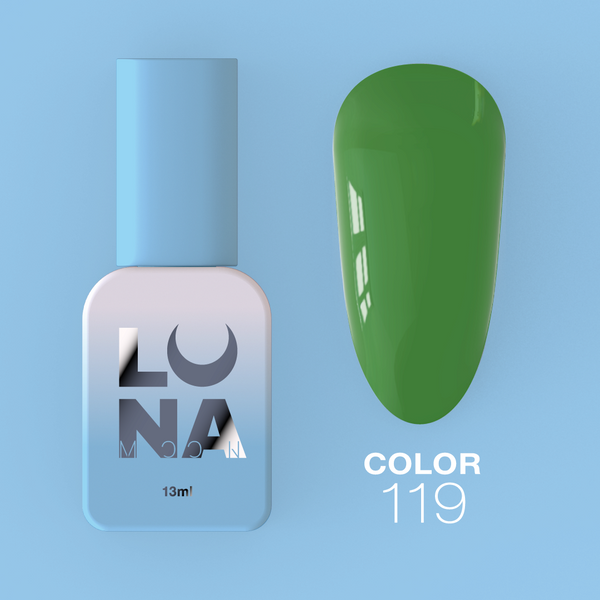 Gel polish LunaMoon Color No. 119 grass green, 13 ml