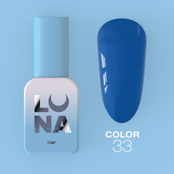 Gel polish LunaMoon Color No. 33 blue ocean, 13 ml