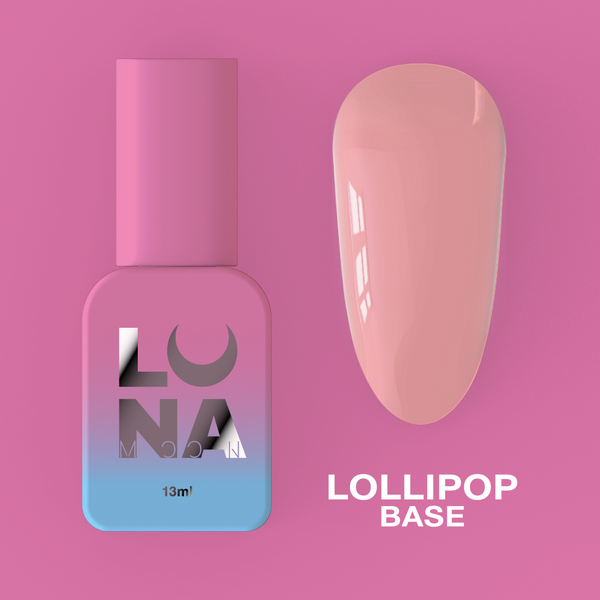 Camouflage base for nails LunaMoon Base Lollipop in a peach shade, 13 ml ( nail base )