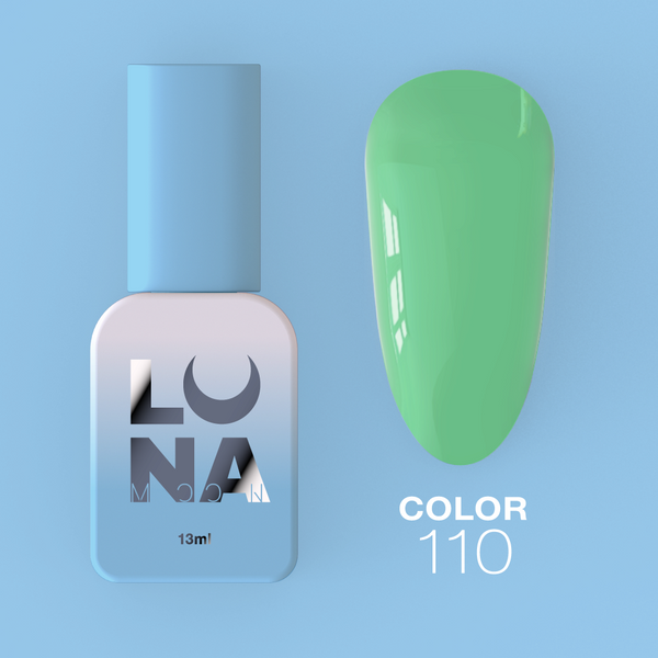 Gel polish LunaMoon Color No. 110 green, 13 ml