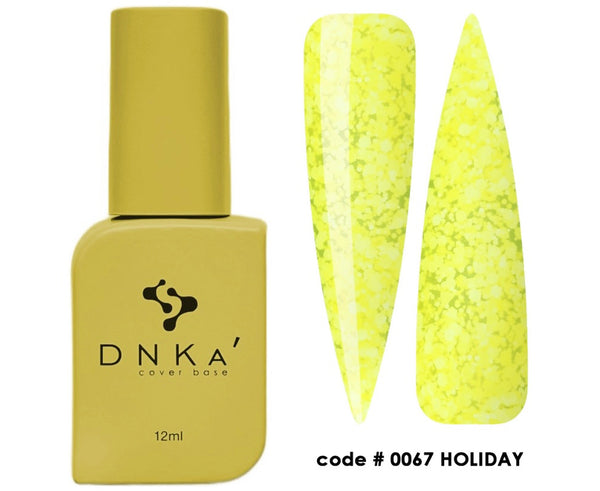 Base de camouflage DNKa Cover Base n° 0067 jaune vacances avec flocons, 12 ml