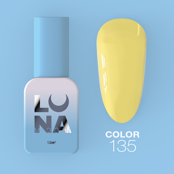 Gel polish LunaMoon Color No. 135 yellow, 13 ml