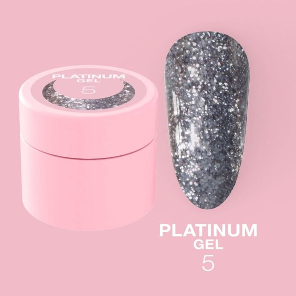 Glitter for nails Platinum Gel No. 5 5ml