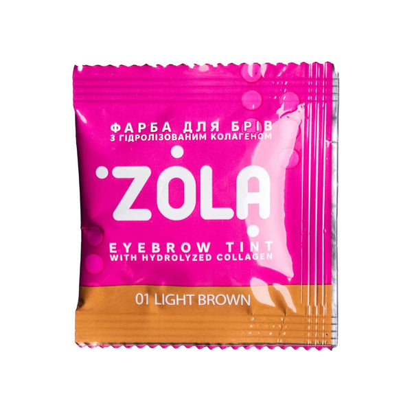 ZOLA eyebrow tint with collagen in a sachet Eyebrow Tint With Collagen 01 Light Brown 5ml