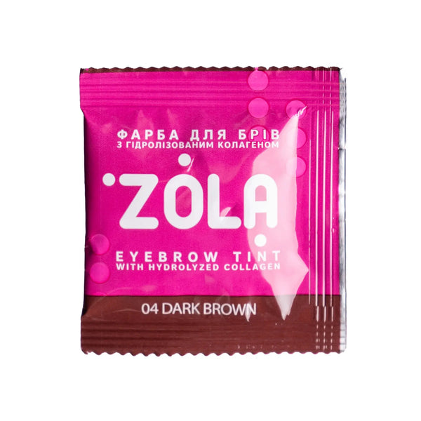 Тінт для брів ZOLA з колагеном в саше Eyebrow Tint With Collagen 04 Dark Brown 5ml