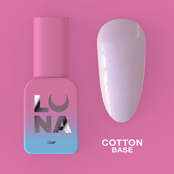 Camouflage base for nails LunaMoon Base Cotton in a gray shade, 13 ml