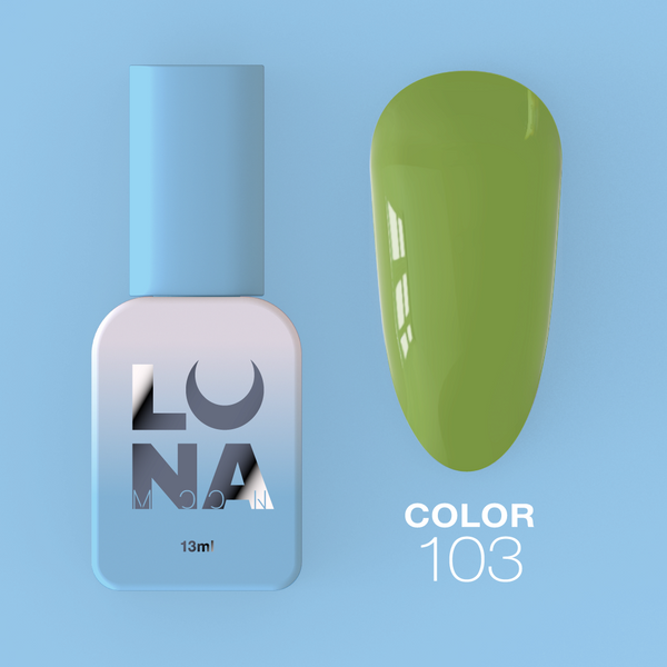 Gel polish LunaMoon Color No. 103 green, 13 ml