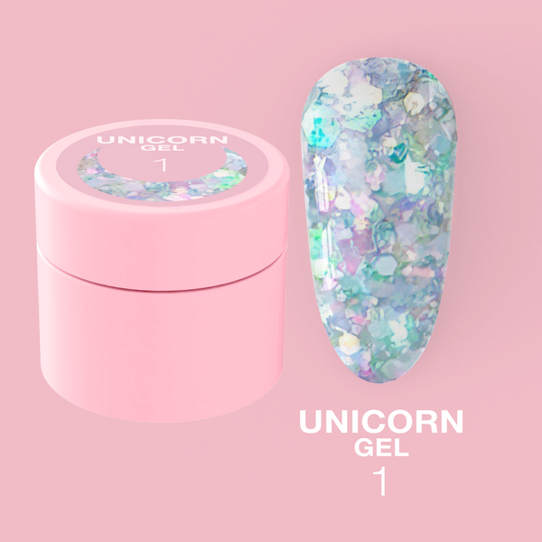 Гліттерний гель LunaMoon Unicorn Glitter Gel №1, 5 мл