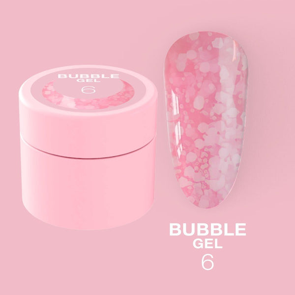 Гліттерний гель LunaMoon Bubble Gel №6 для дизайну, 5 мл