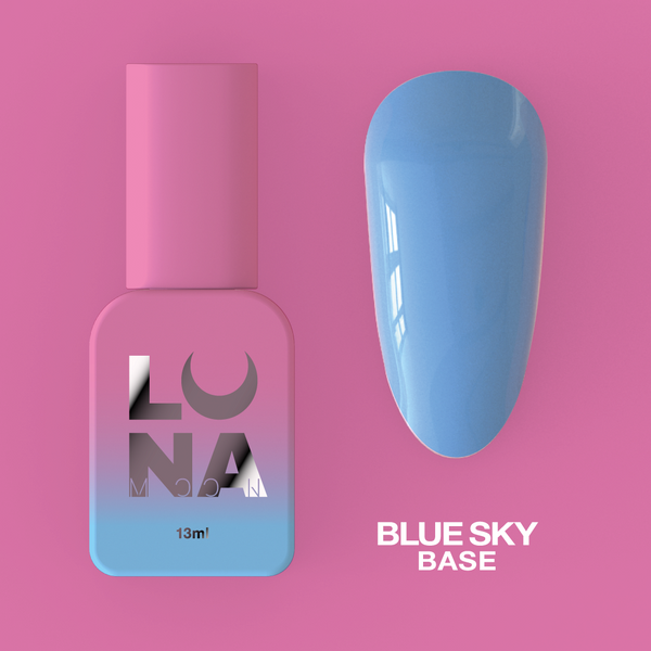 Camouflage base for nails LunaMoon Base Blue Sky in a blue shade, 13 ml