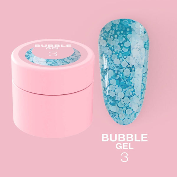 Гелеві блискітки Lunamoon Bubble Gel №3 для дизайнів, 5 мл