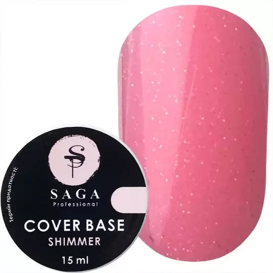 Base with shimmer Saga Professional Shimmer #4 pink peach, 15 ml