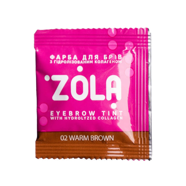 Тінт для брів ZOLA з колагеном в саше Eyebrow Tint With Collagen 02 Warm Brown 5ml