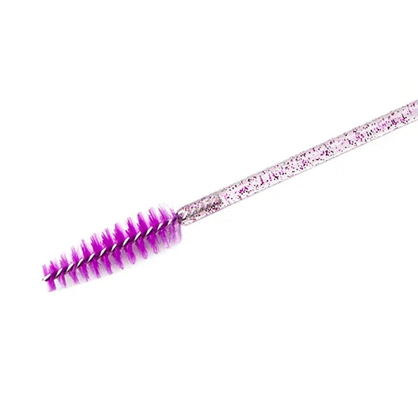 Brush for combing and styling eyebrows and eyelashes, flexible pink 100 pcs