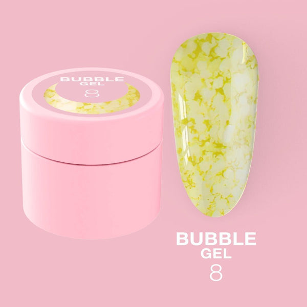 Гліттерний гель LunaMoon Bubble Gel №8 для дизайну, 5 мл