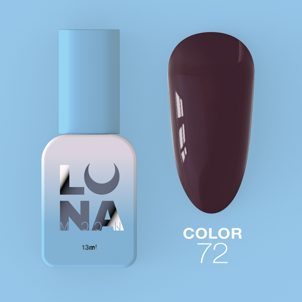 Gel polish LunaMoon Color No. 72 wine-burgundy, 13 ml