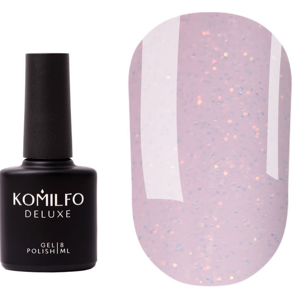 KOMILFO MOON CRUSH BASE 104 (ROSE DOUX, PAILLETTES DORÉES, TRANSPARENT), 8 ML