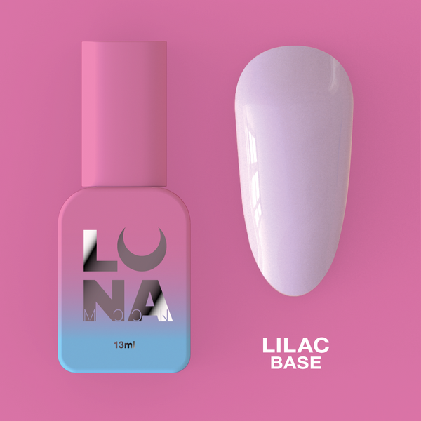 Camouflage Base for nails LunaMoon Base Lilac in a lilac shade, 13 ml