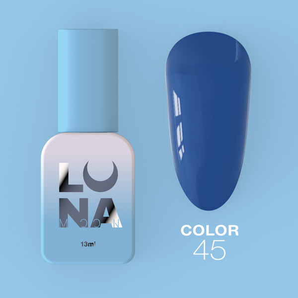 Gel polish LunaMoon Color No. 45 blue-blue, 13 ml