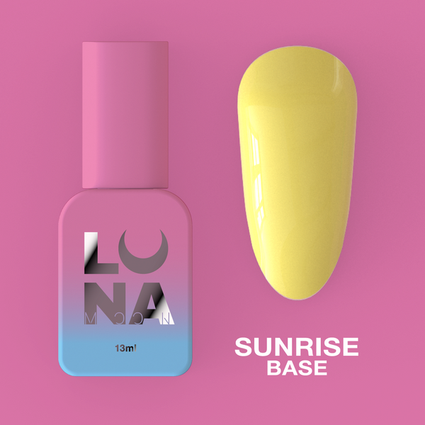 Camouflage base for nails LunaMoon Base Sunrise in a yellow shade, 13 ml