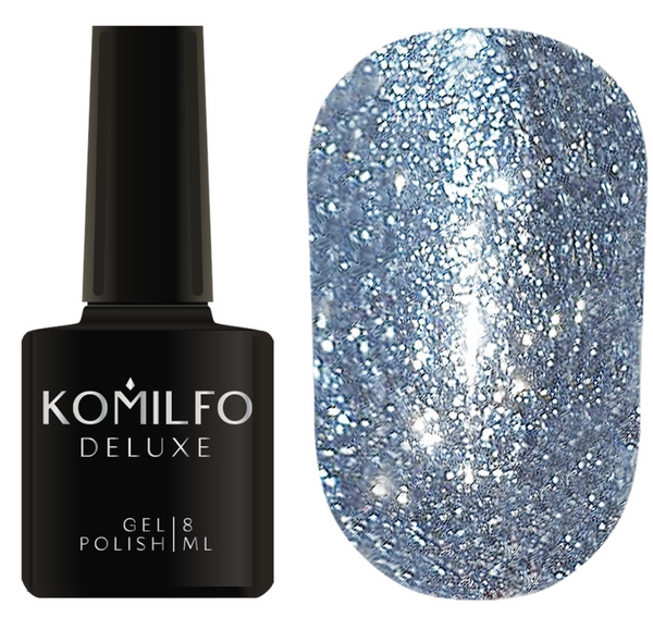 KOMILFO LIQUID GLAM GEL LGG010 (SILVER-BLUE), 8 МЛ ( гель лак )