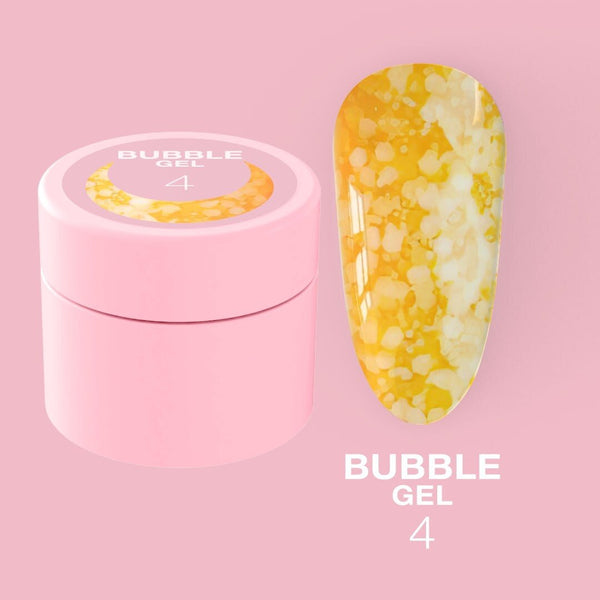 Гліттерний гель LunaMoon Bubble Gel №4 для дизайну, 5 мл