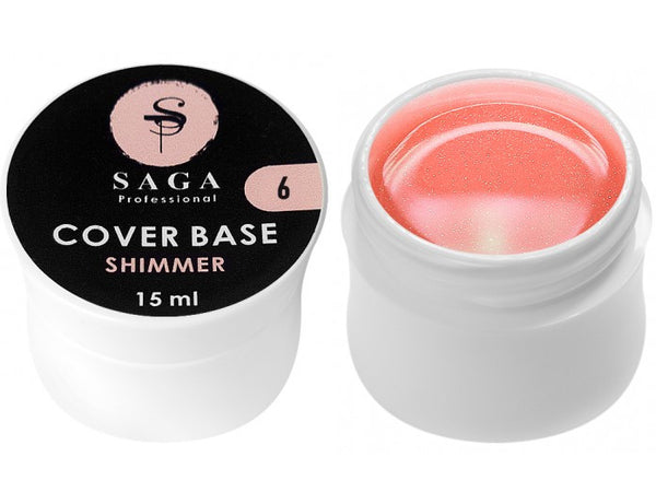 Base with shimmer Saga Professional Shimmer #6 peach, 15 ml