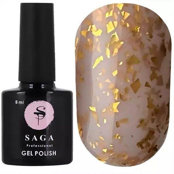 Base de Camouflage Saga Base de Feuille Professionnelle N°5 Cappuccino avec Fondant Doré 8 ml