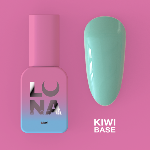 Camouflage base for nails LunaMoon Base Kiwi in a mint shade, 13 ml